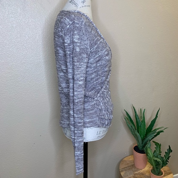 Free People ~ Marble Linen Cross Over Sweater - Picture 4 of 7